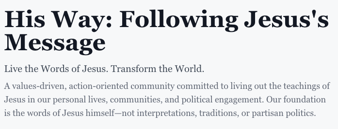 His Way: Following Jesus's Message